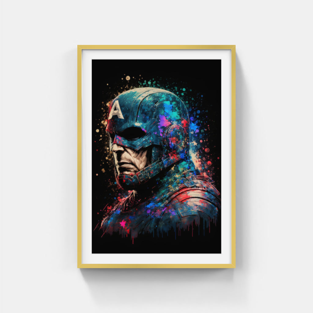 Captain America in Shadow: Defending in Darkness Wall Art