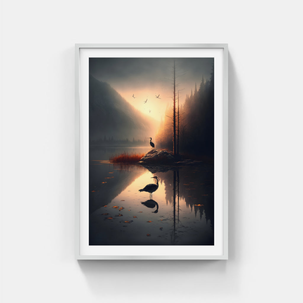 Sunset on River Wall Art Canvas Home Decor Prints Art Wall Pictures