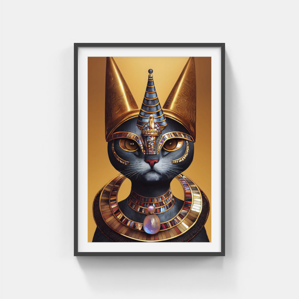 Pharaoh's Feline: Cat Portrait with a Royal Twist Wall Art