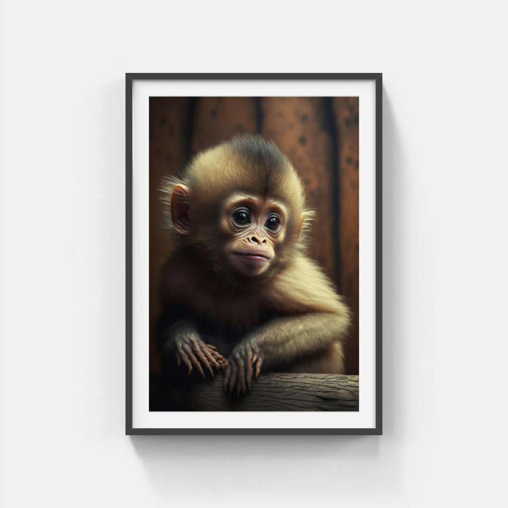 Chimpanzee Charm: Portrait of a Baby Wall Art