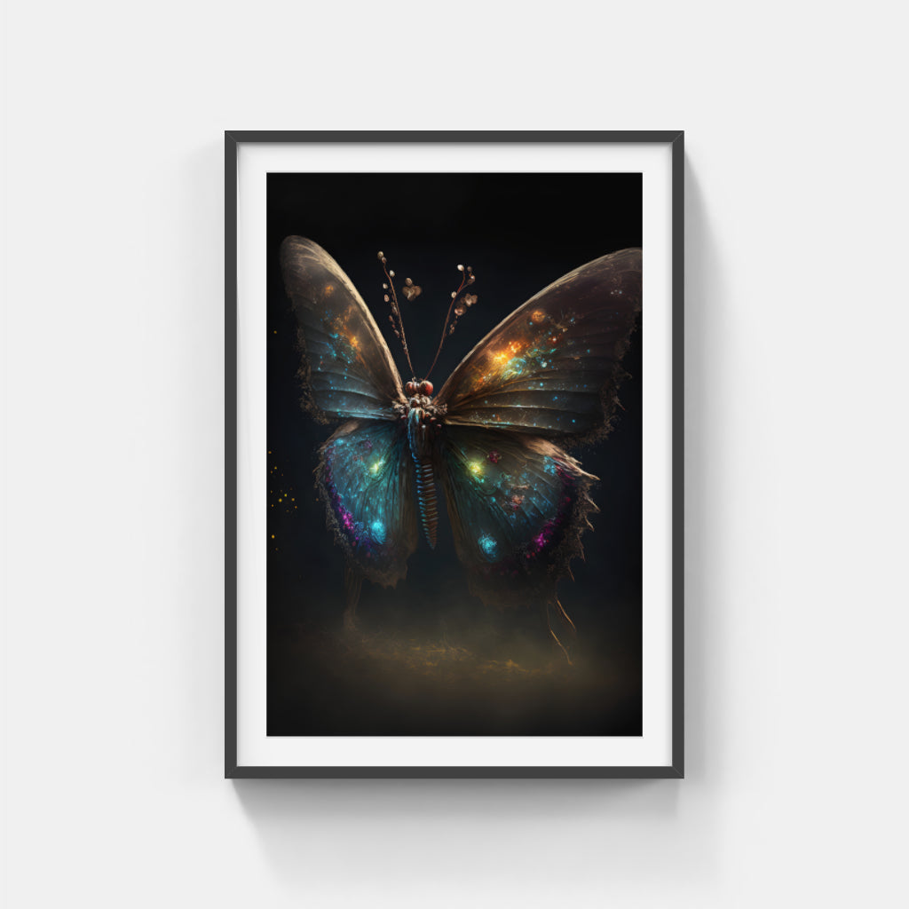 Illuminated Elegance: The Butterfly's Luminous Wings Wall Art