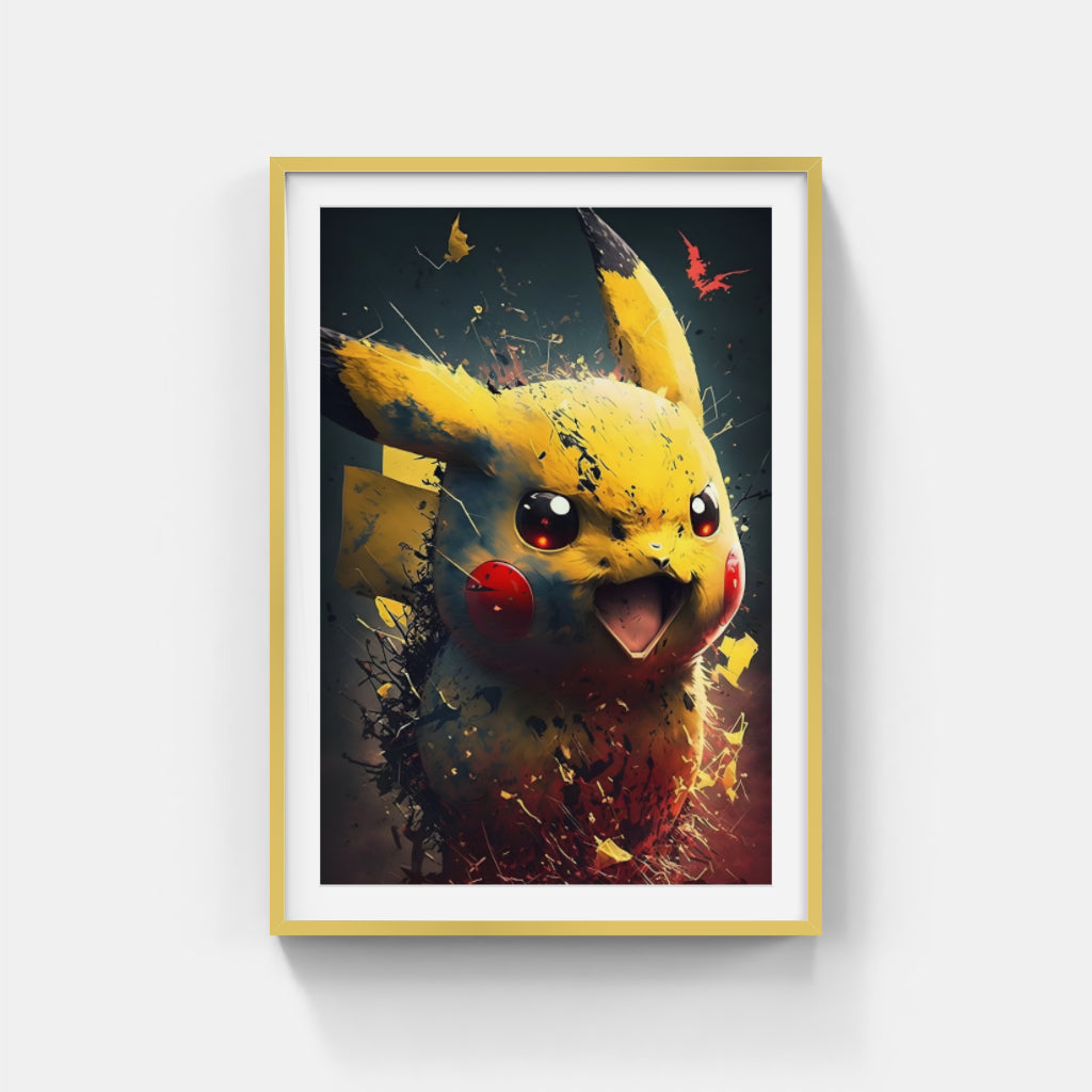 Electrifying Charm: Pikachu’s Playful Spark Wall Art