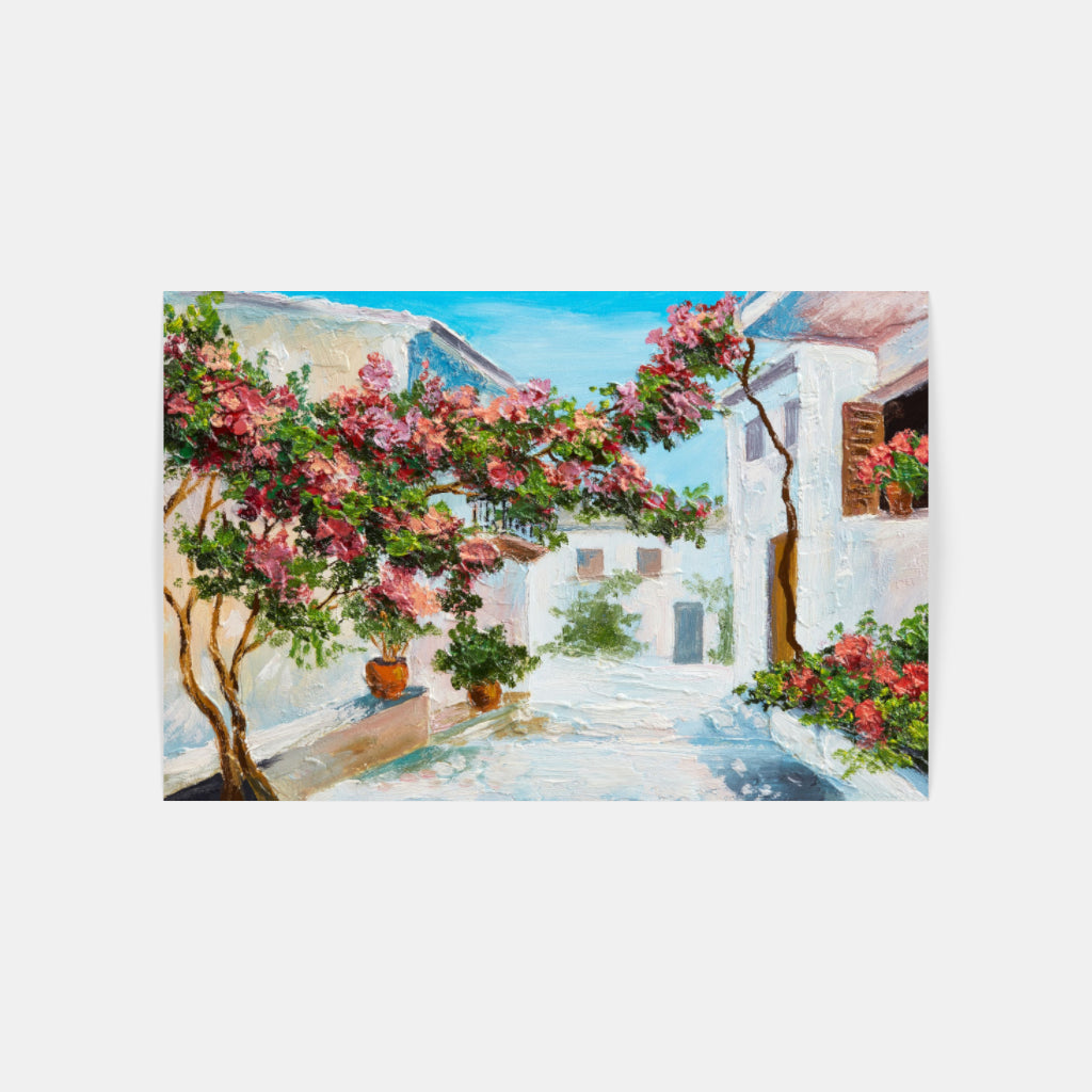 Village Painting Wall Art Canvas,Home Decor Prints, Art Wall Pictures