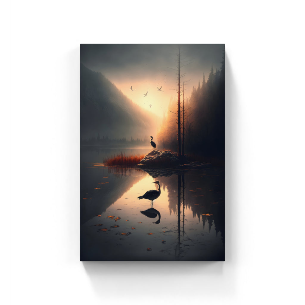 Sunset on River Wall Art Canvas Home Decor Prints Art Wall Pictures