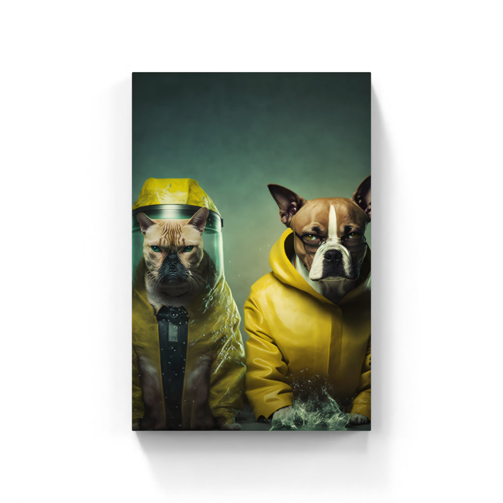 Canine Hazmat Duo: Dogs Suited for Safety Wall Art