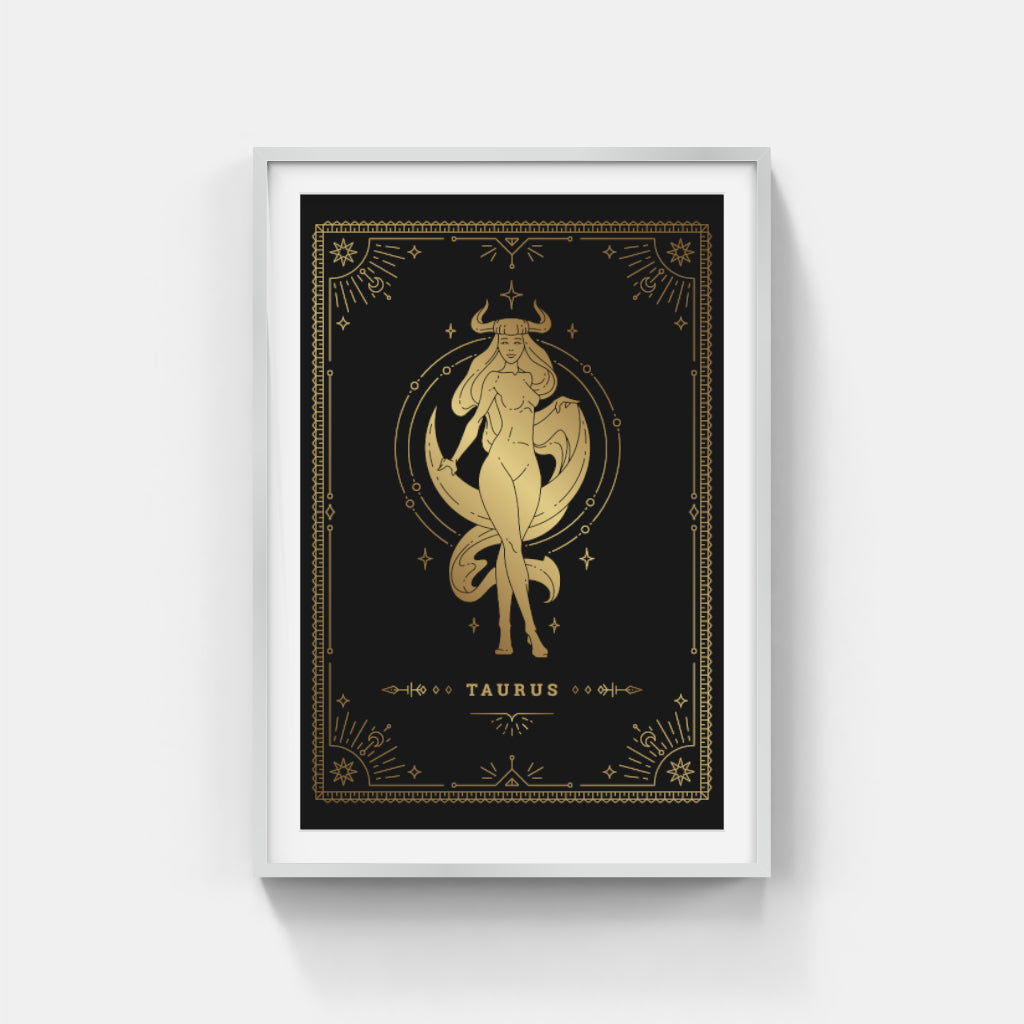 Golden Taurus: Strength and Serenity in Gold Wall Art