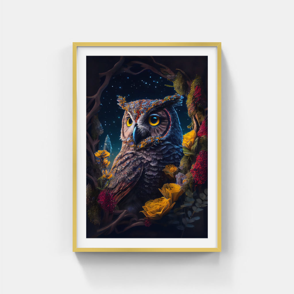 Silent Sentinel: The Majestic Owl Wall Art