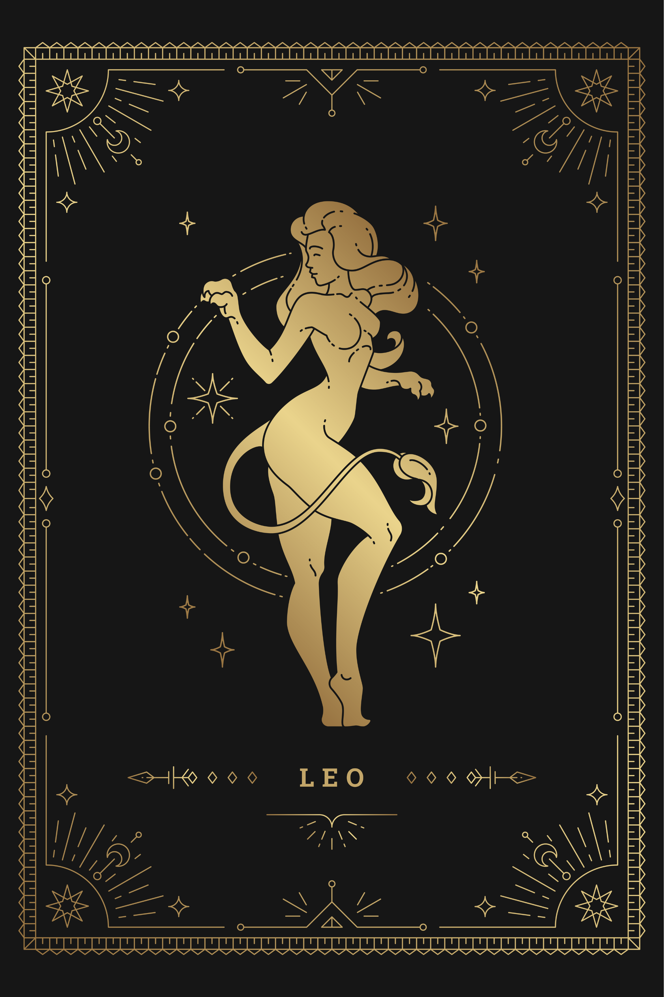 Golden Leo: Regal Roar in Radiance Wall Art