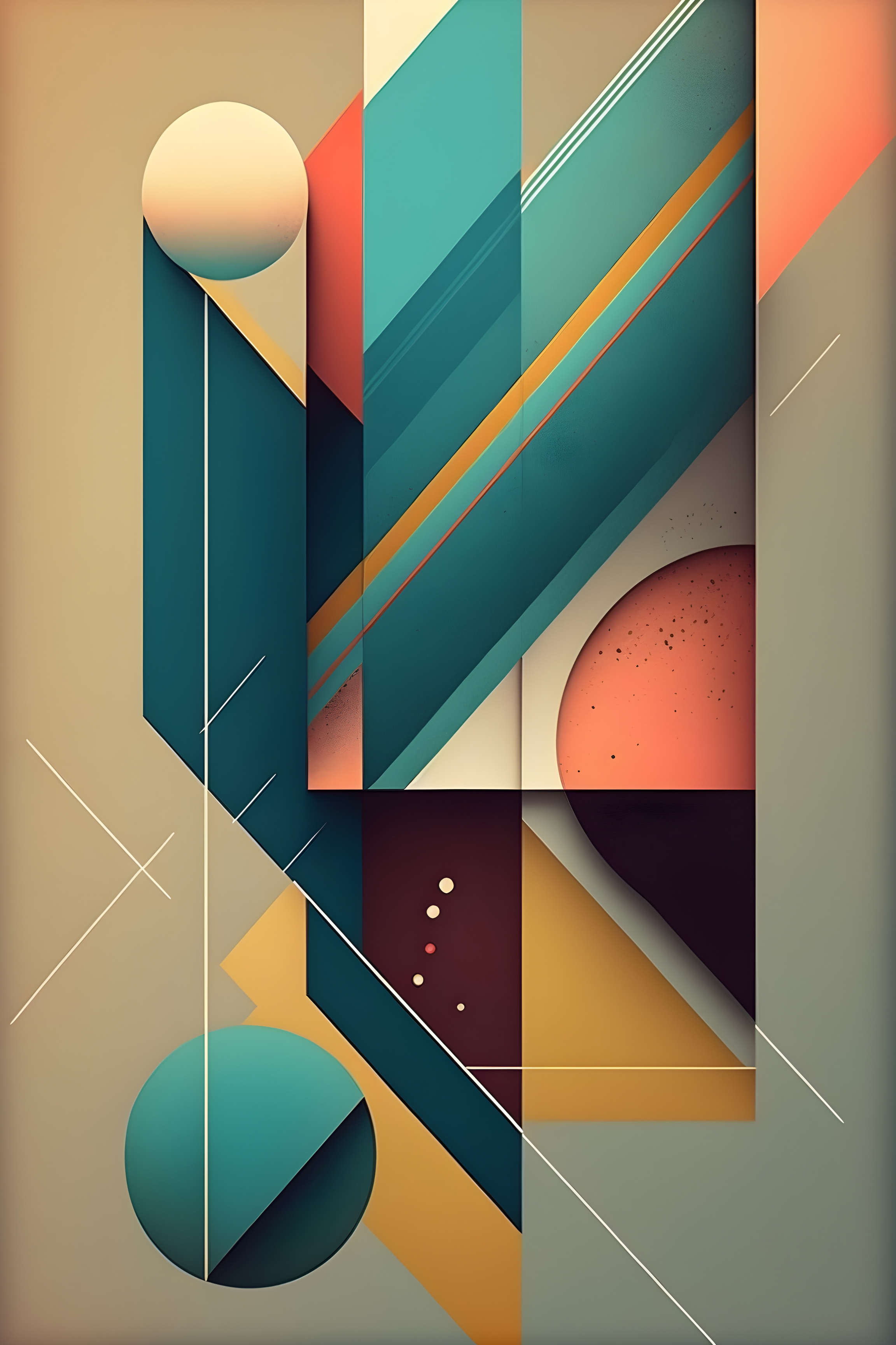 Symmetric Echoes: Abstract Harmony in Color Wall Art