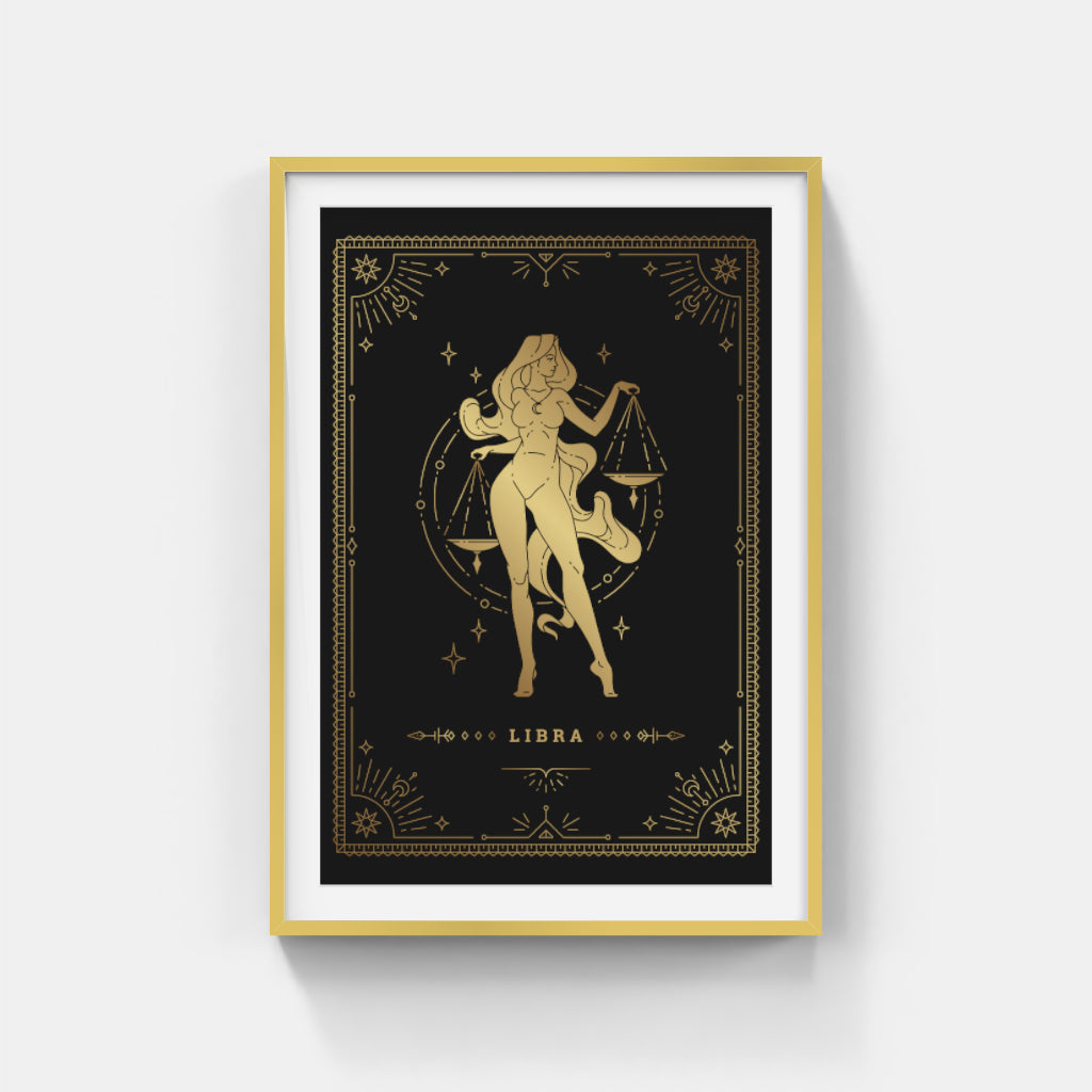 Golden Libra: Balance and Brilliance in Gold Wall Art