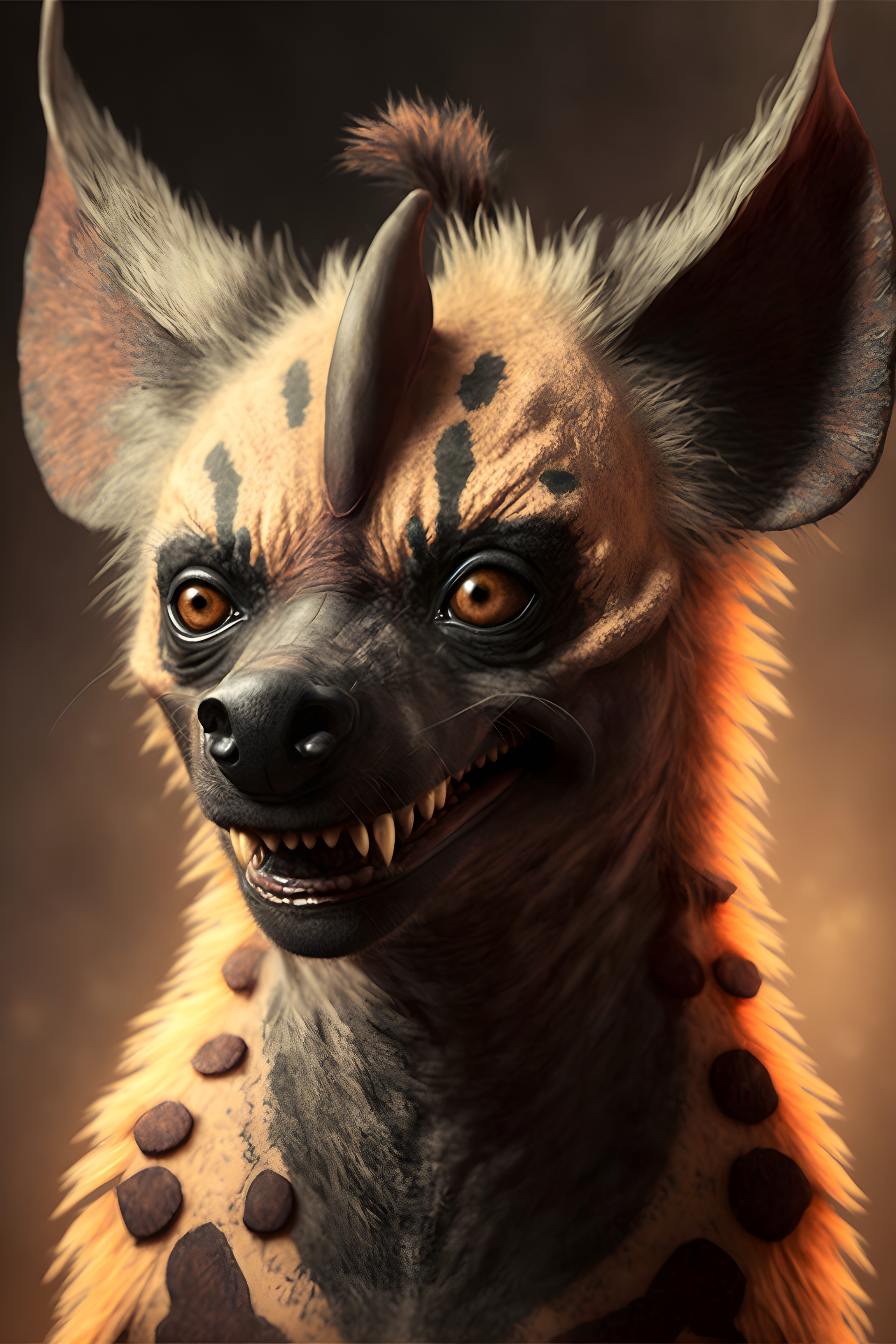 Sinister Grin: The Menacing Hyena Wall Art