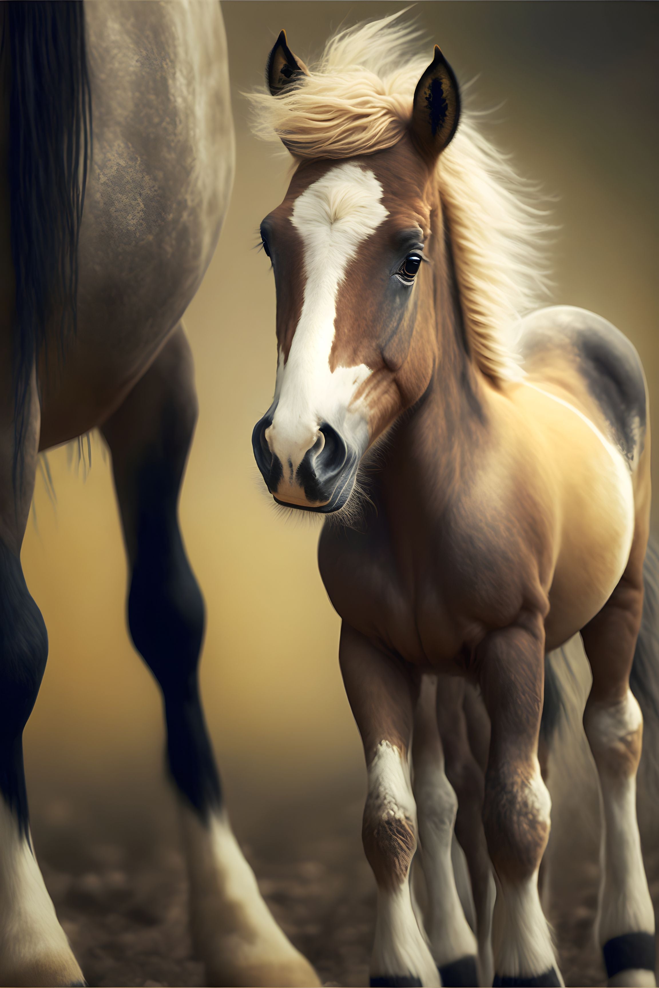 Foal's Innocence: Baby Horse Portrait Wall Art