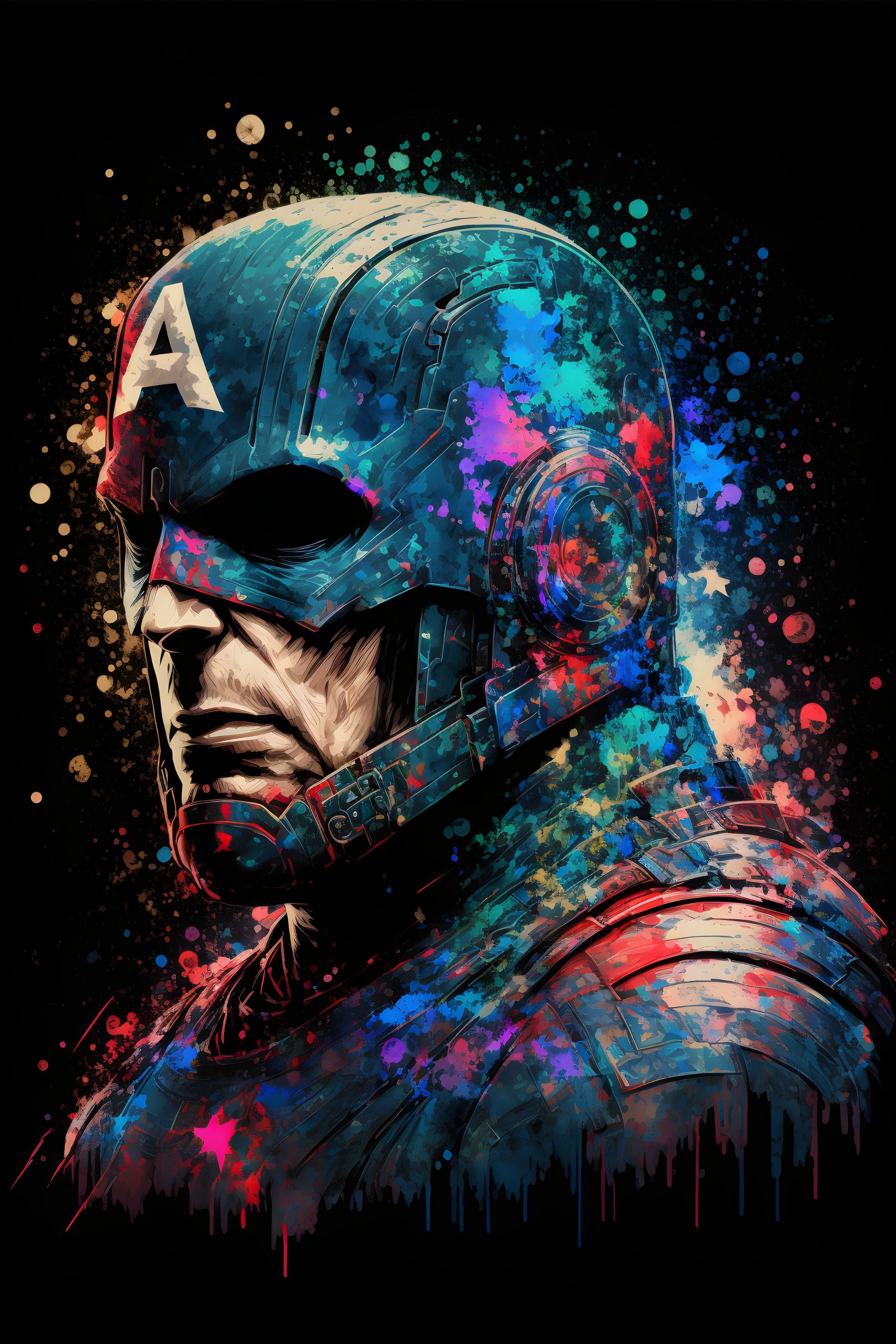 Captain America in Shadow: Defending in Darkness Wall Art