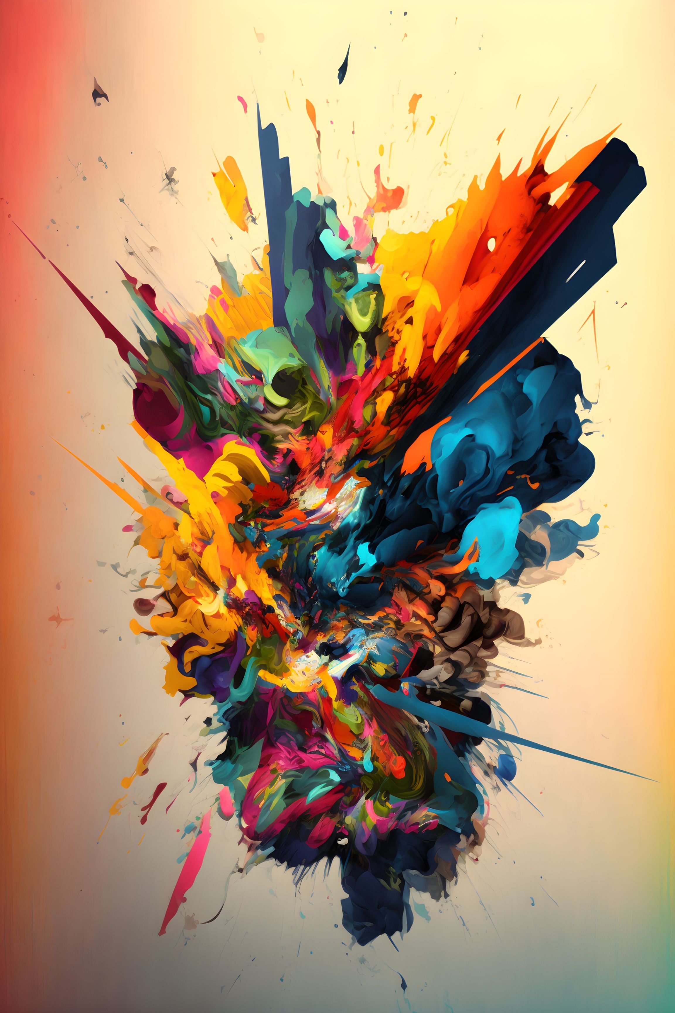 Cascade of Colors: An Explosive Display Wall Art