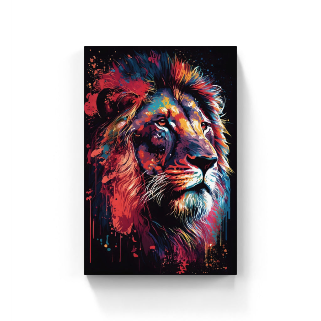 Abstract Majesty: Chromatic Lion Portrait Wall Art