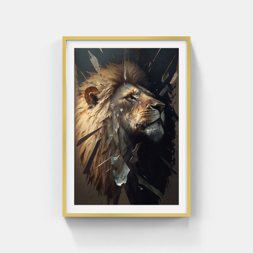 Regal Mane: Lion Face Painting Wall Art