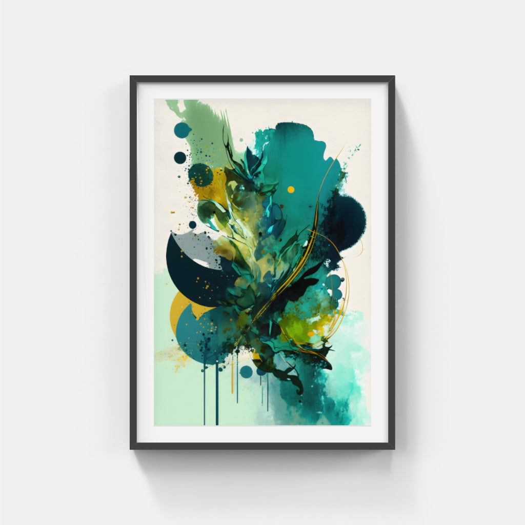 Emerald Eruption: An Abstract Green Explosion Wall Art