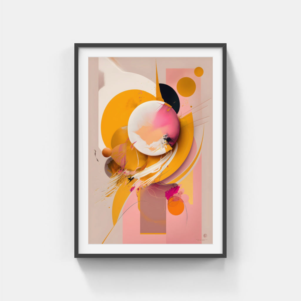 Coral Hues: Pink and Orange Abstract Shapes Wall Art