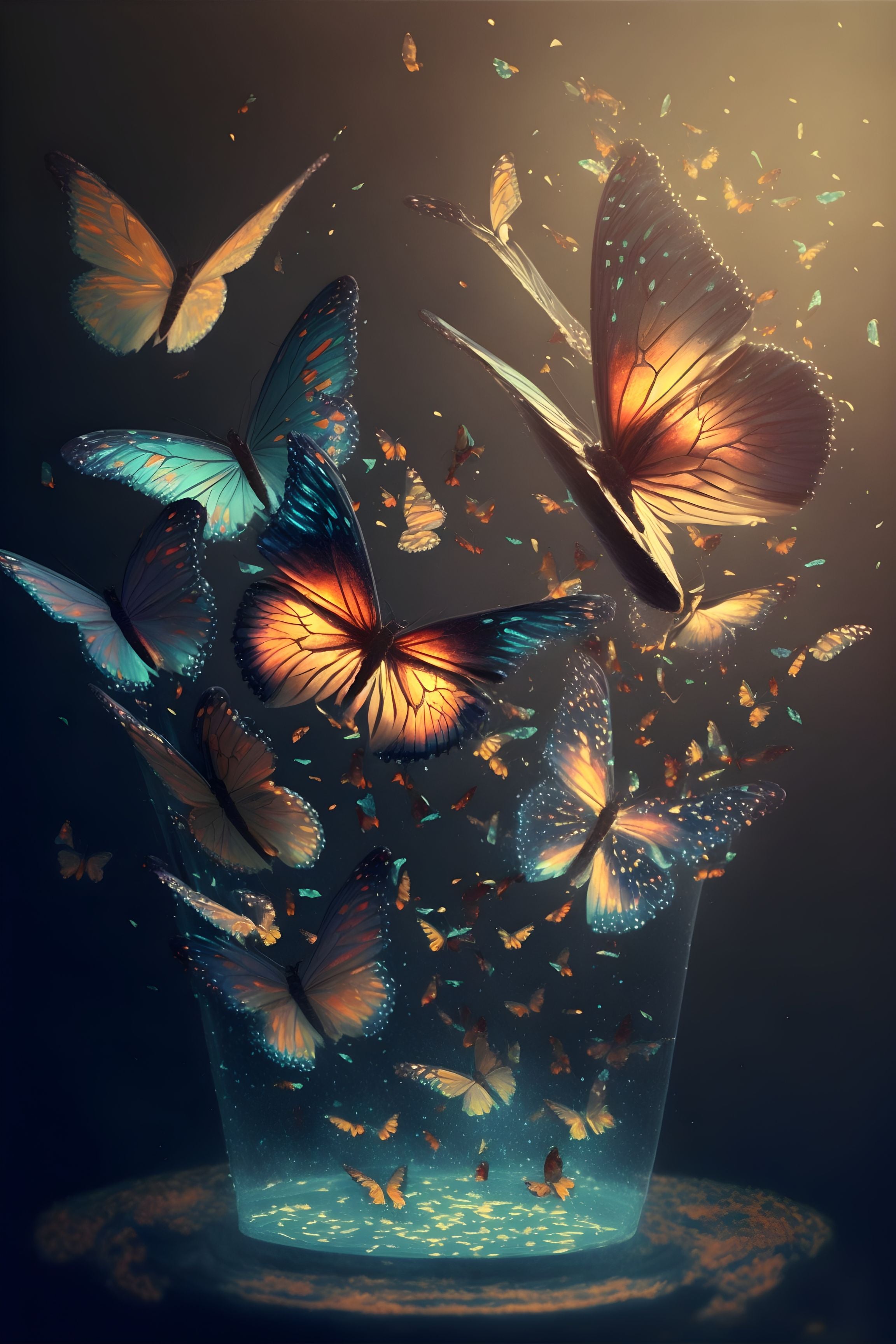 Fluttering Elegance: Butterflies Dancing in Light Wall Art