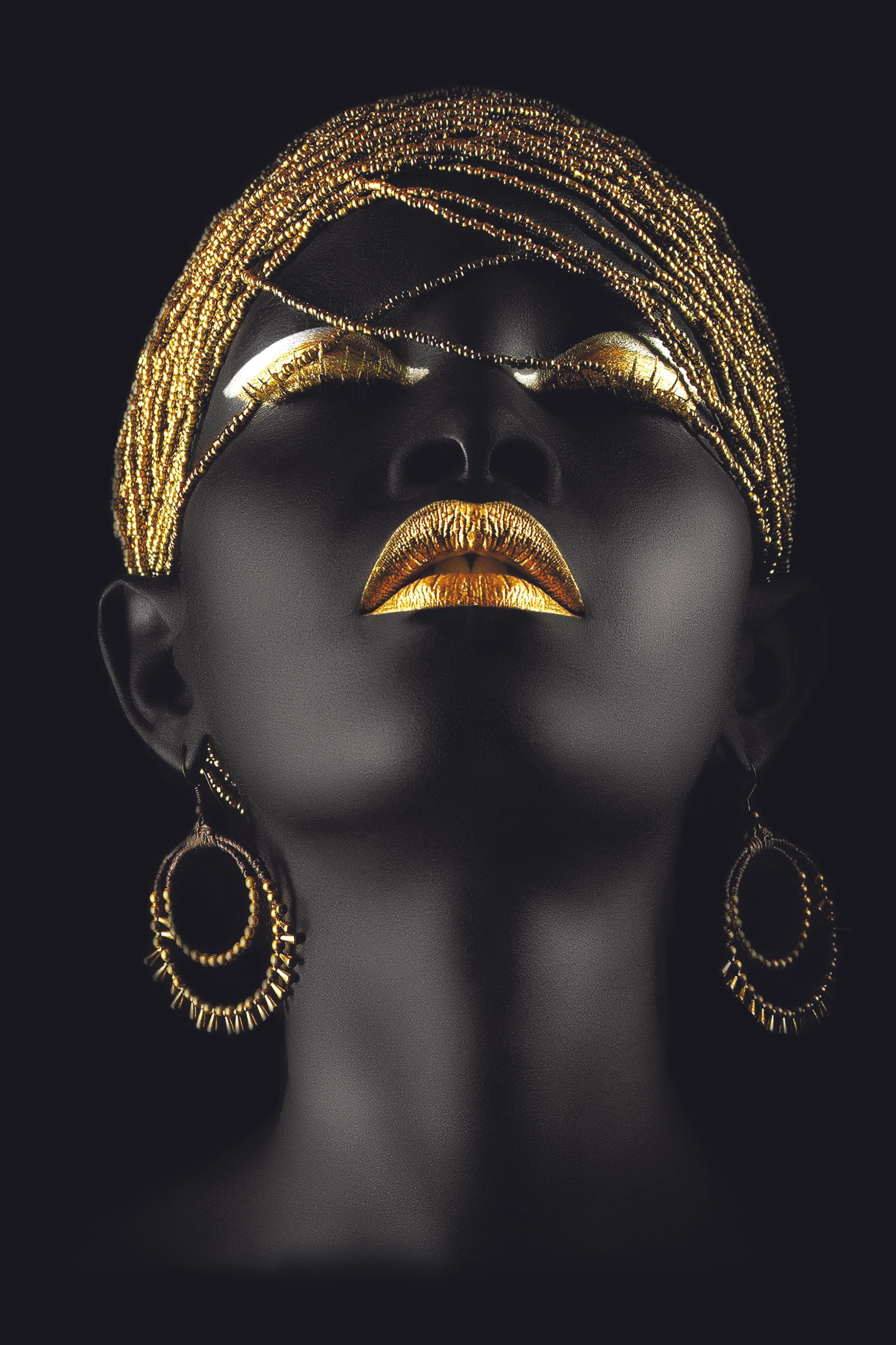 Golden Elegance: A Radiant Portrait Wall Art