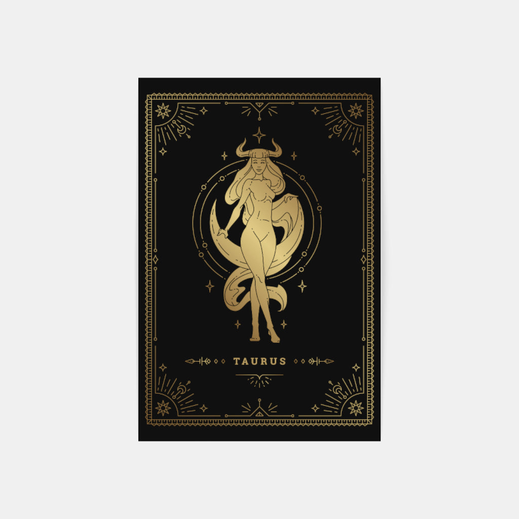 Golden Taurus: Strength and Serenity in Gold Wall Art