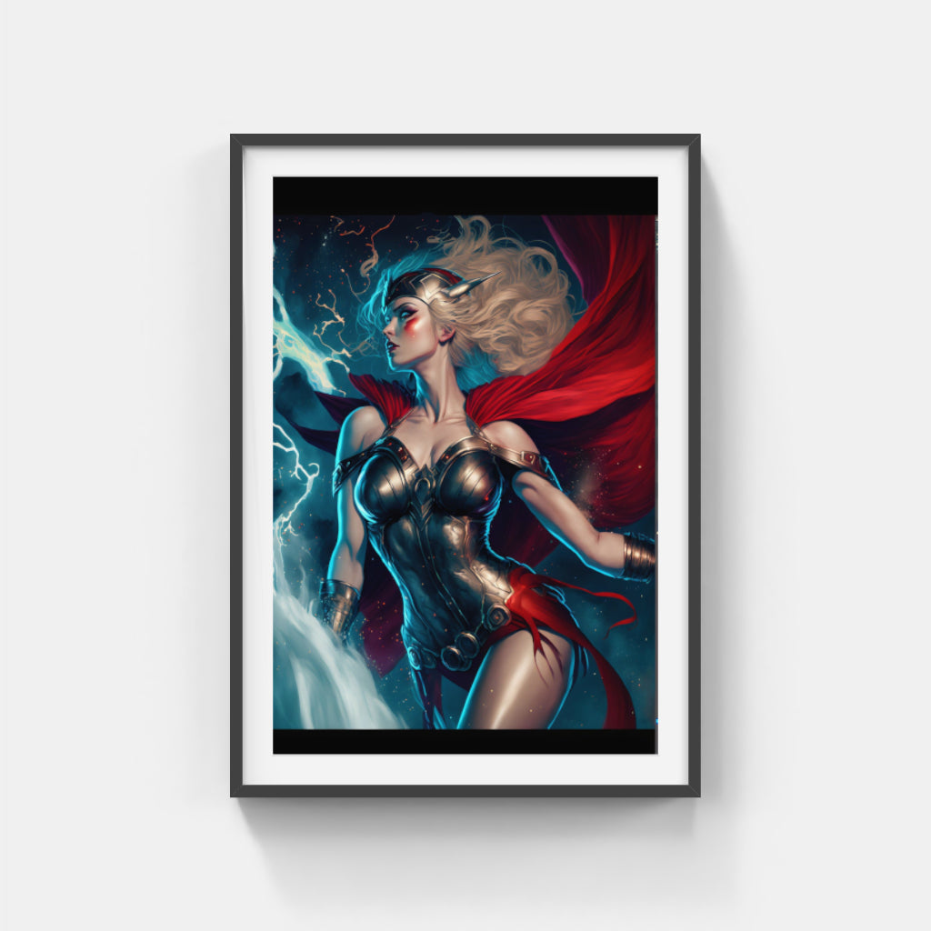 Radiant Heroine: Drawing of a Female Superhero Wall Art