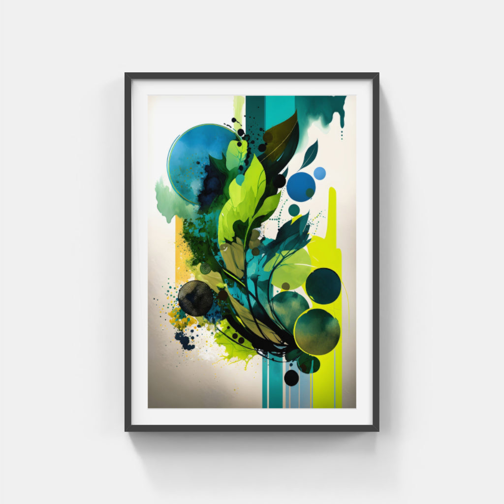 Foliage Forms: Abstract Art with Leaf-inspired Geometries Wall Art