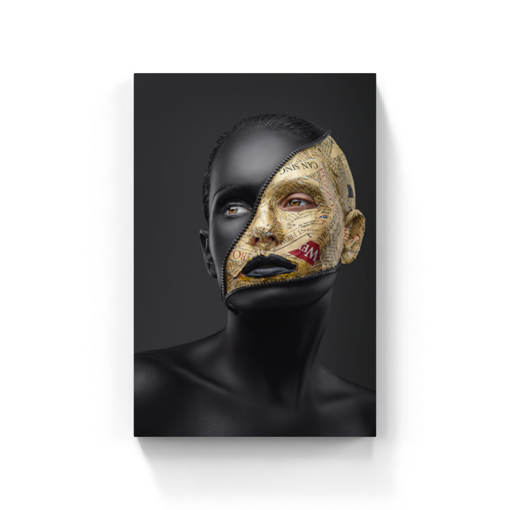 Golden Enigma: The Masked Elegance Wall Art