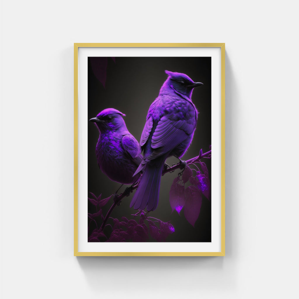 Violet Pair: Two Birds in Delicate Hues Wall Art