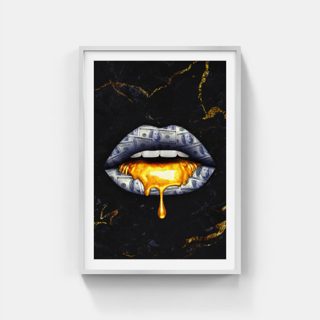 Luxurious Lips: The Currency of Glamour Wall Art