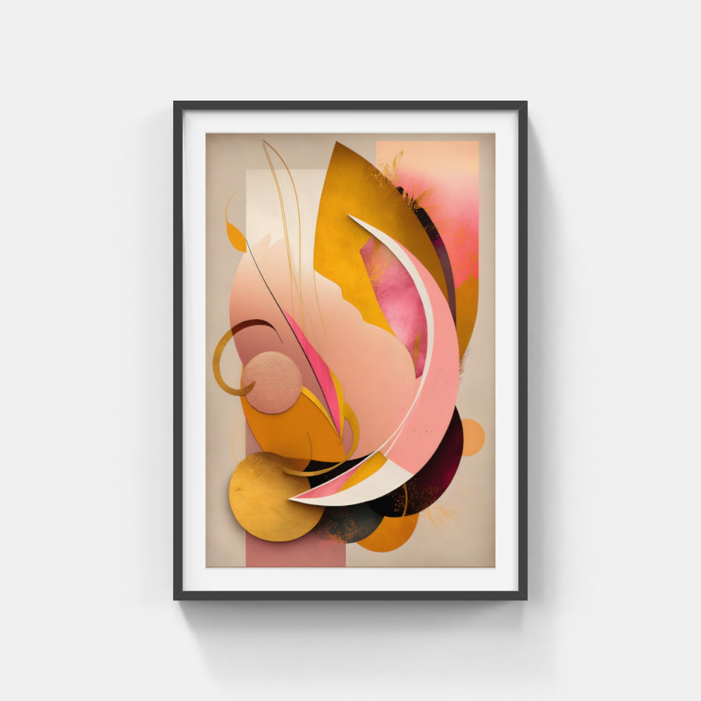 Vivid Embrace: Pink and Orange Fusion Wall Art