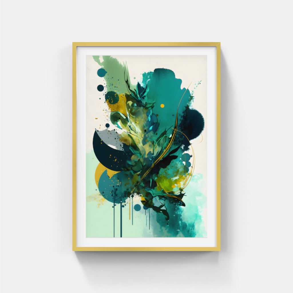 Emerald Eruption: An Abstract Green Explosion Wall Art