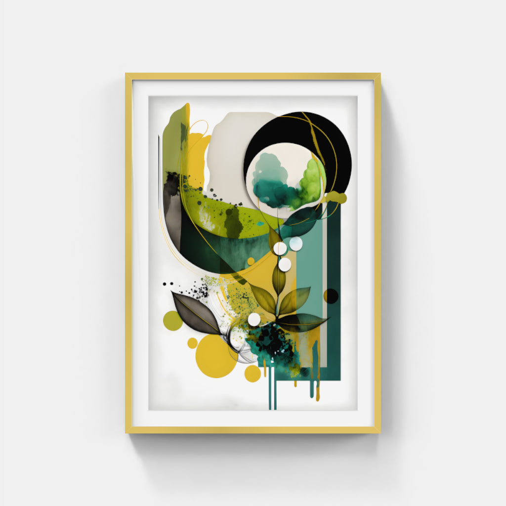 Verdant Dreamscape: Abstract Green Fusion Wall Art