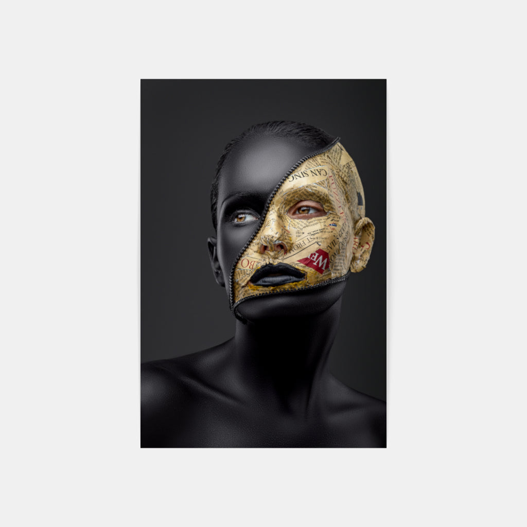 Golden Enigma: The Masked Elegance Wall Art