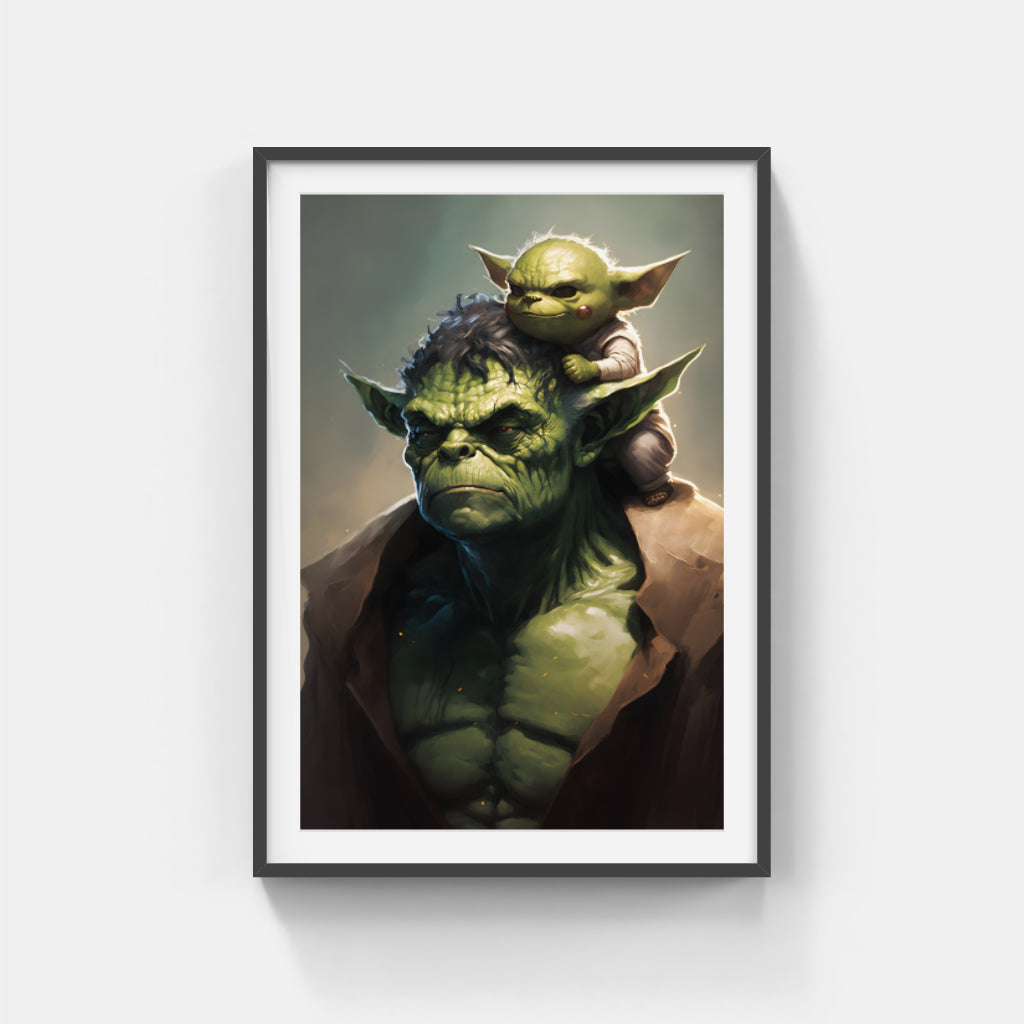 Muscle Master Yodas: Powerful and Buffed Wall Art