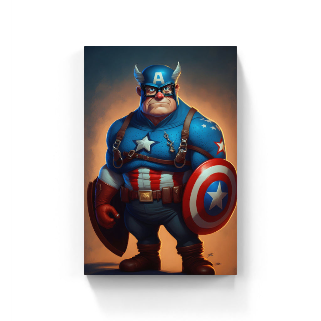 Animated Heroism: Captain America in Action Wall Art