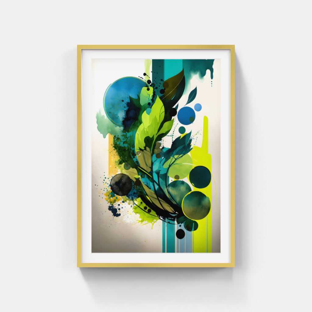 Foliage Forms: Abstract Art with Leaf-inspired Geometries Wall Art