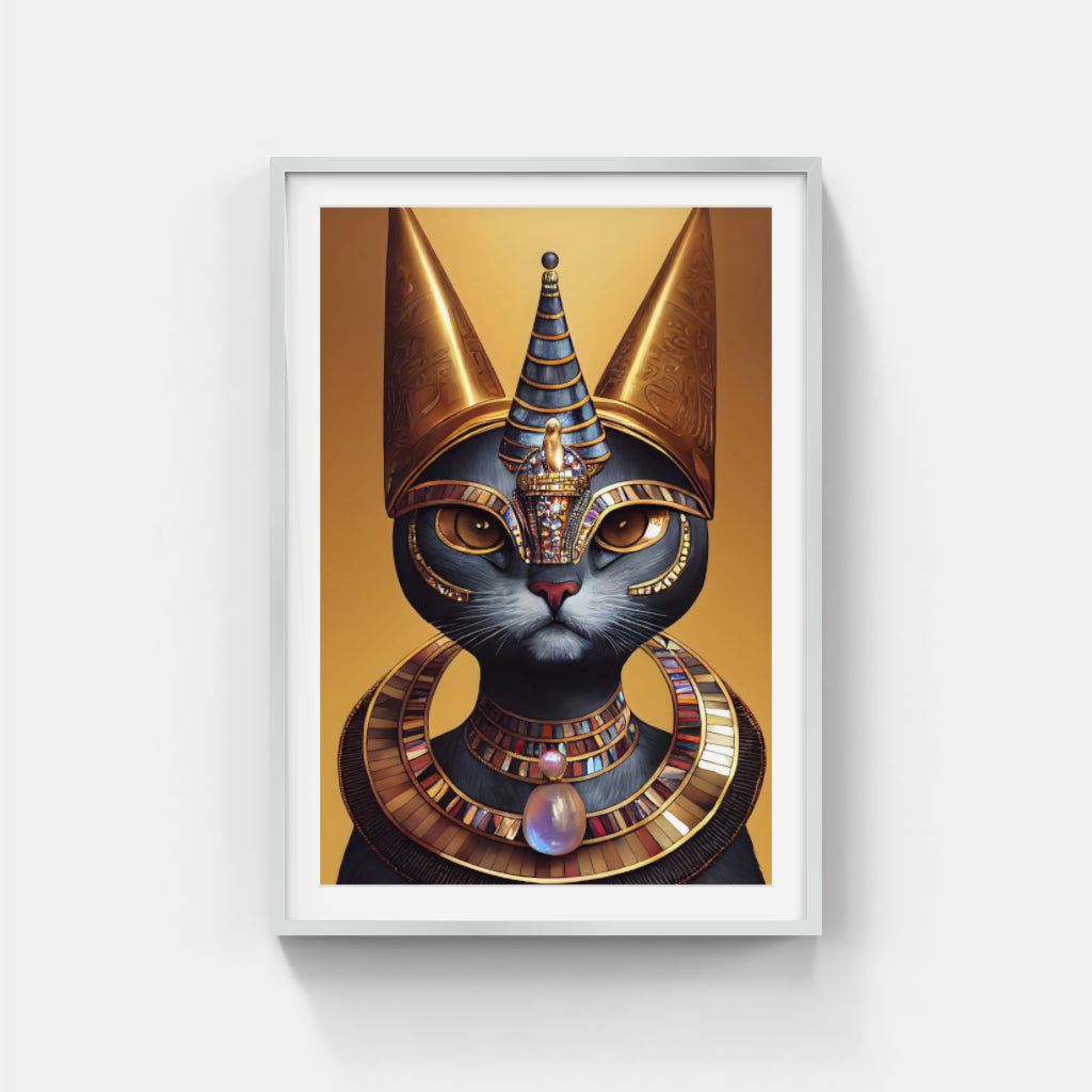 Pharaoh's Feline: Cat Portrait with a Royal Twist Wall Art