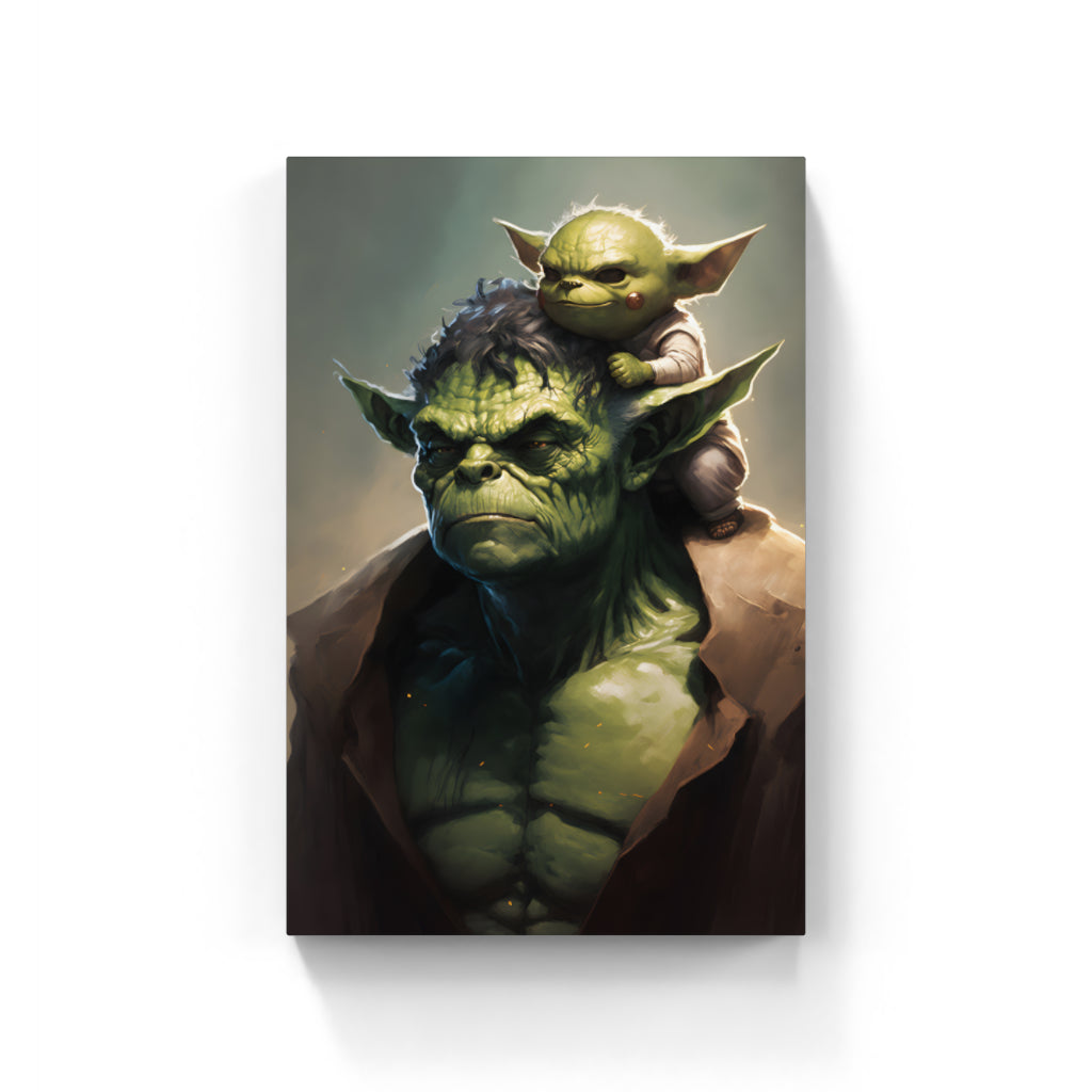 Muscle Master Yodas: Powerful and Buffed Wall Art