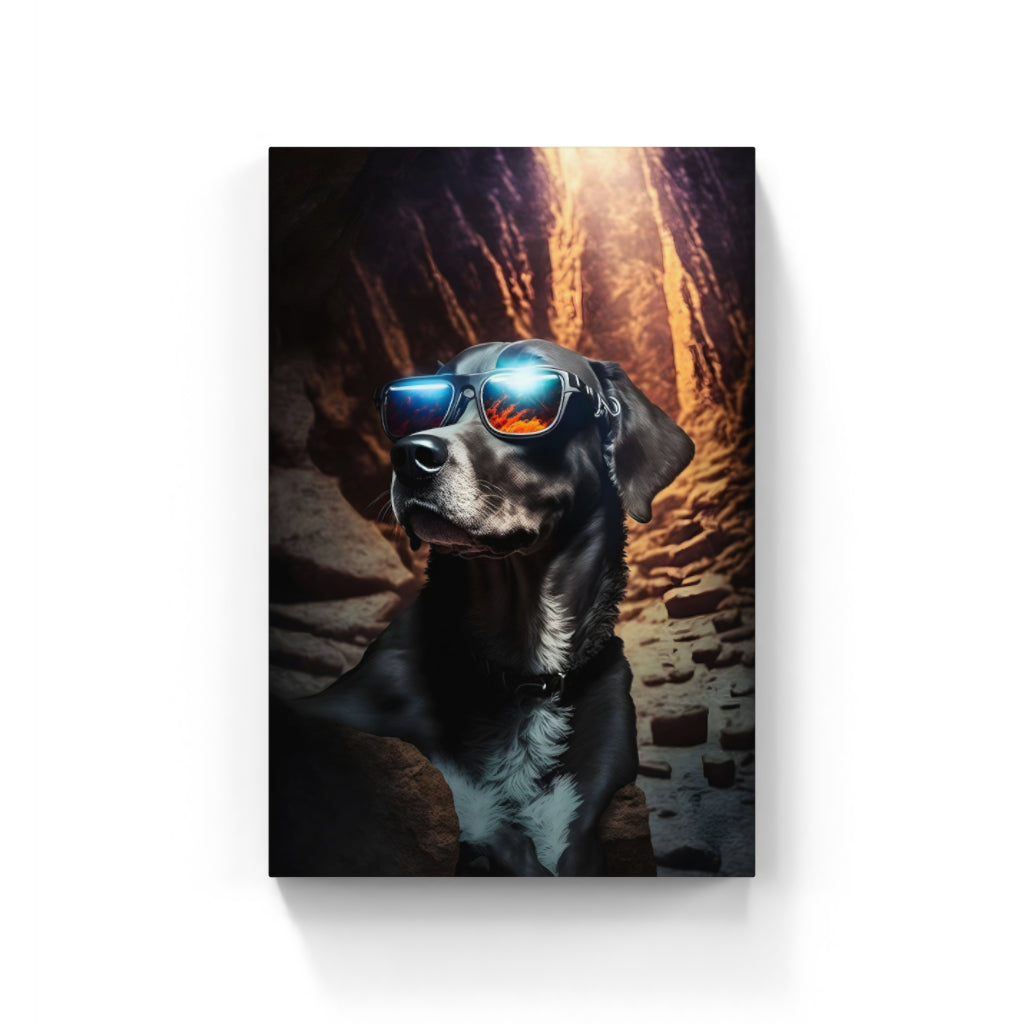 Shades of Adventure: Dog in Canyon Wall Art