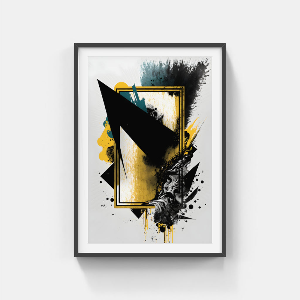 Midnight Gold: An Abstract Fusion Wall Art