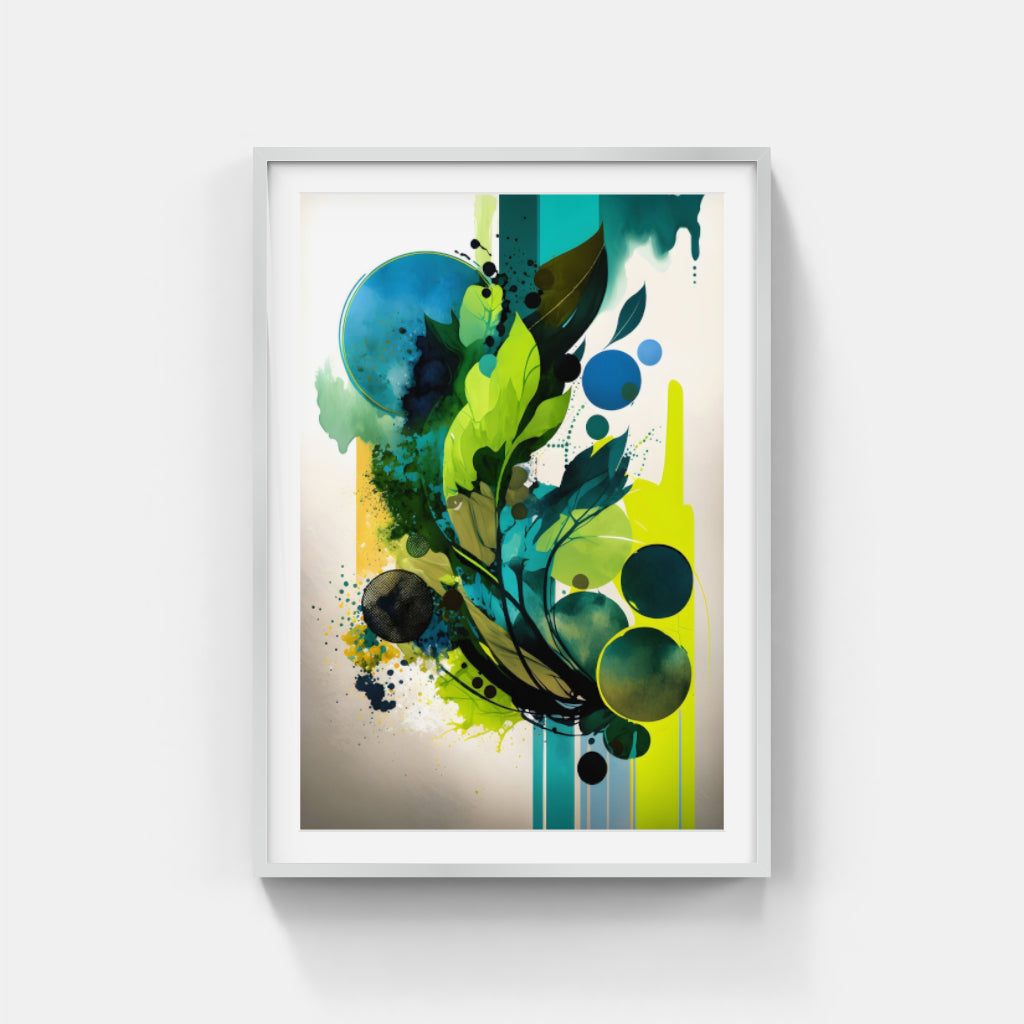 Foliage Forms: Abstract Art with Leaf-inspired Geometries Wall Art