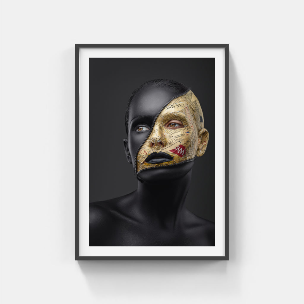 Golden Enigma: The Masked Elegance Wall Art