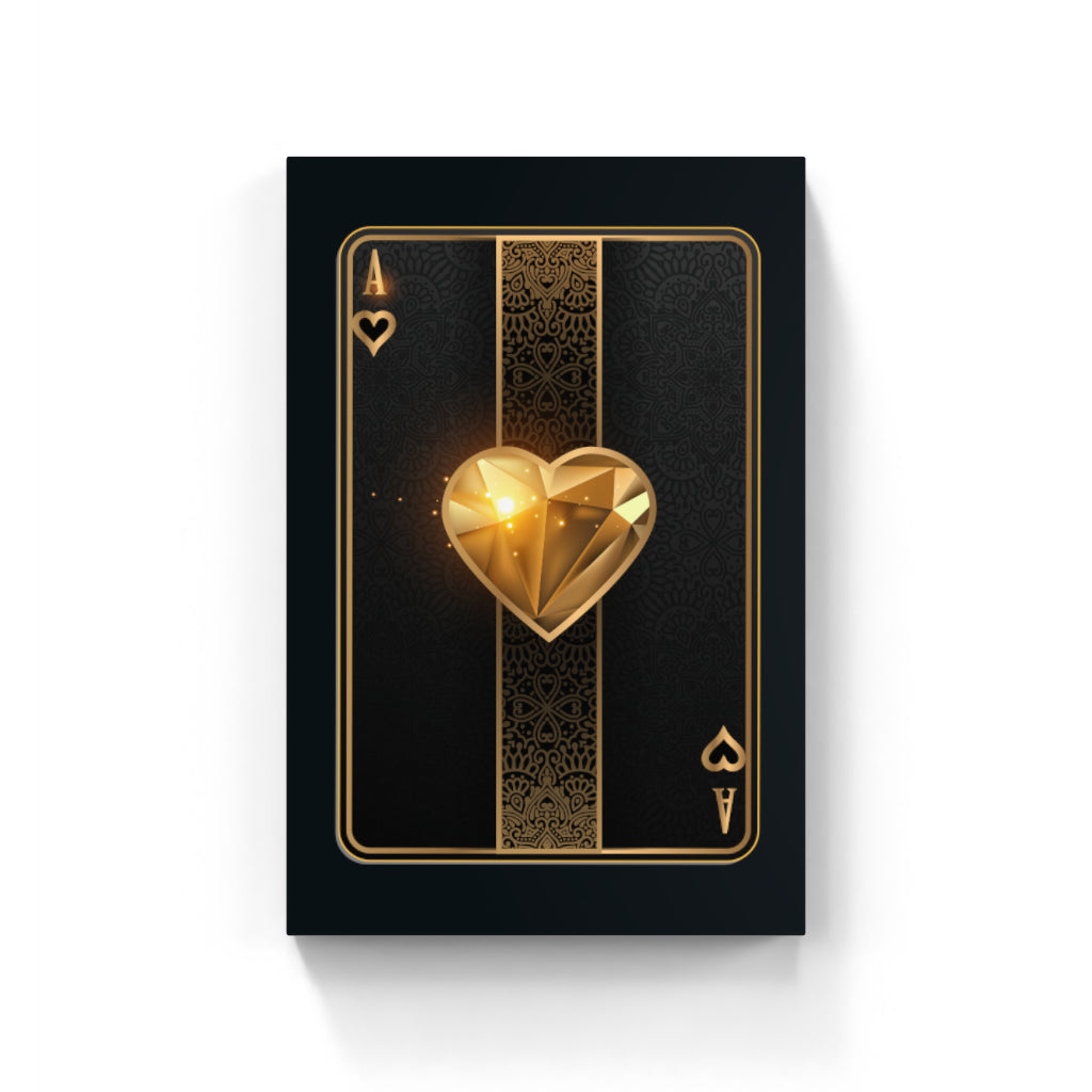 Ace of Heart in Gold Wall Art Canvas Home Decor Prints Art Wall Pictures