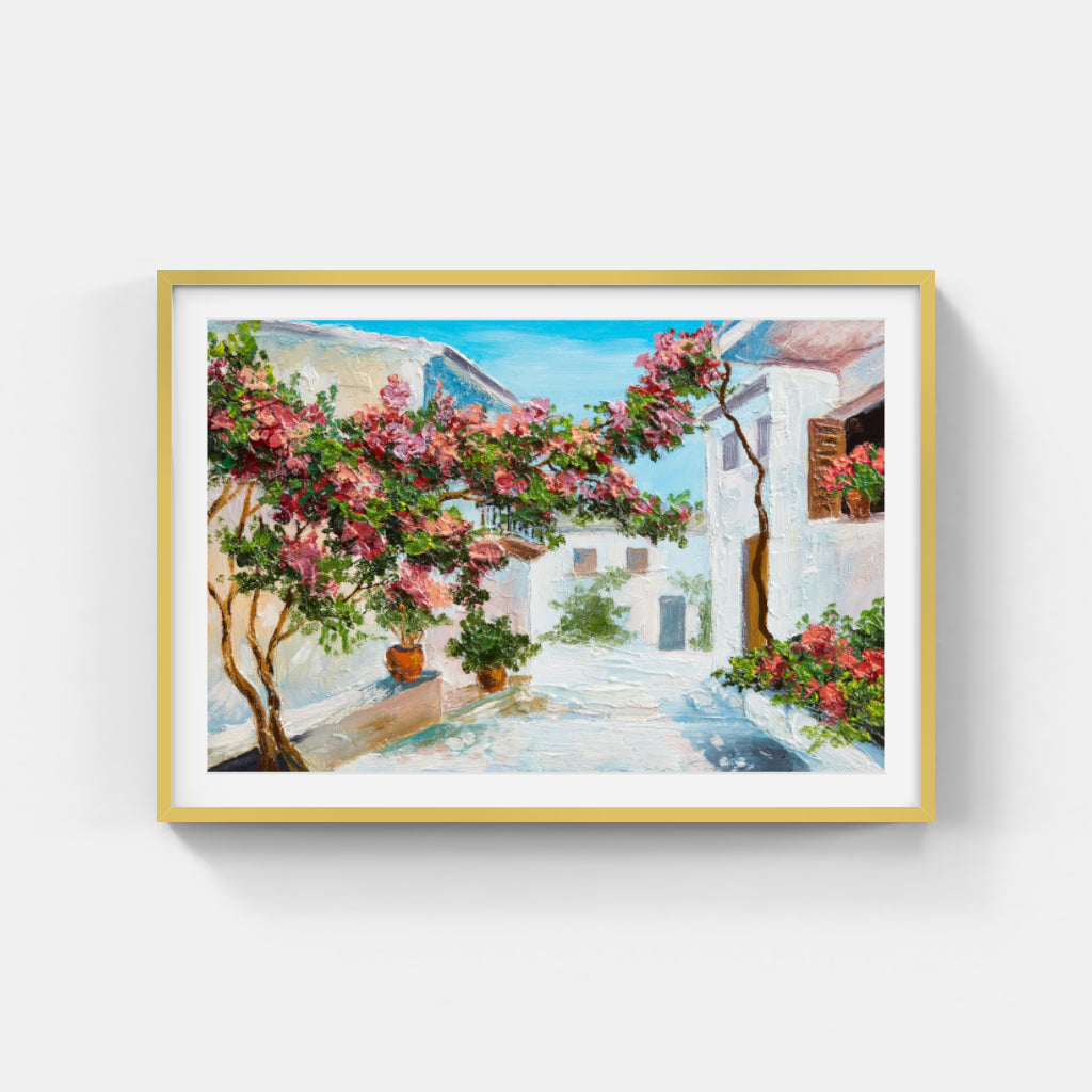 Village Painting Wall Art Canvas,Home Decor Prints, Art Wall Pictures