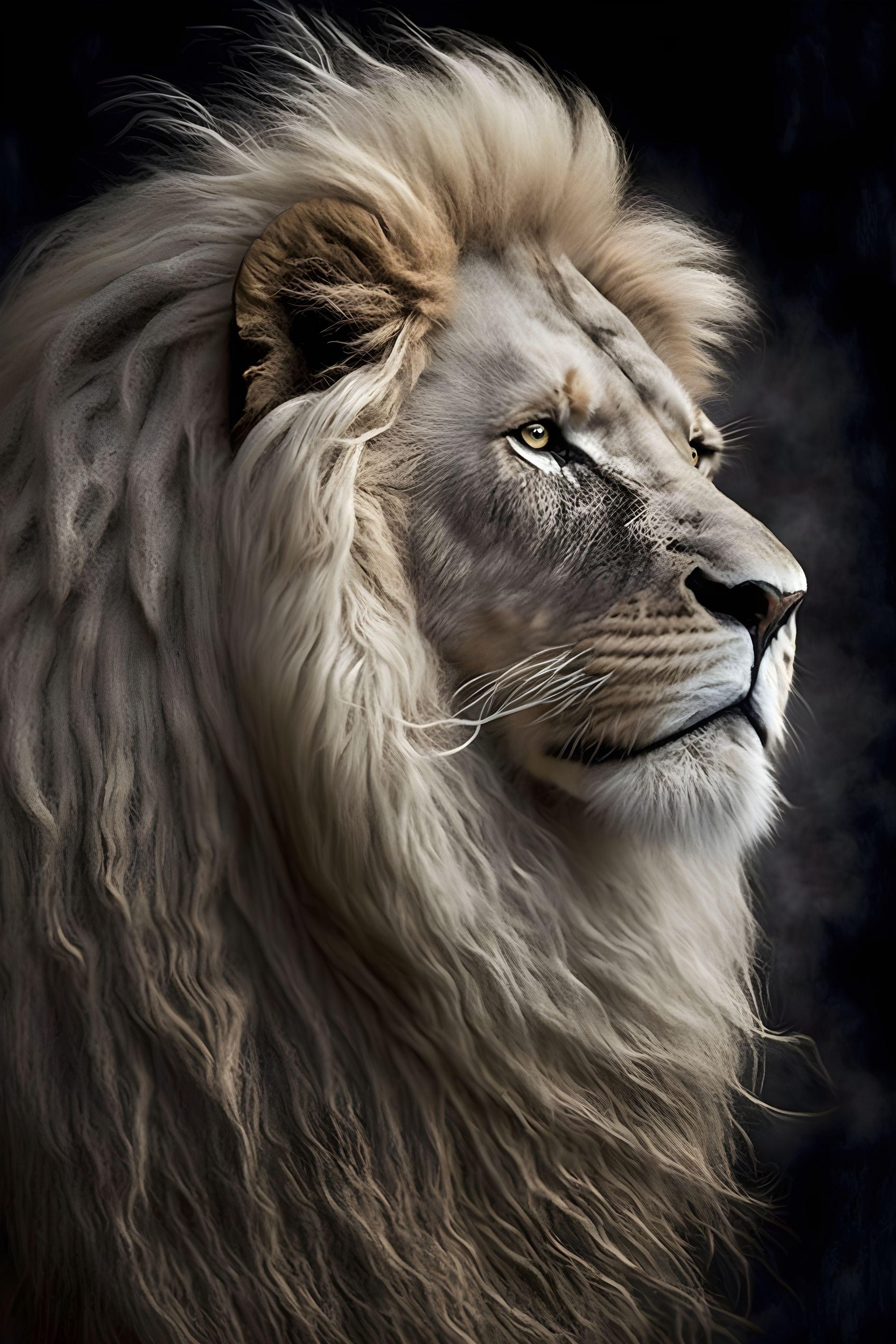 Midnight Majesty: Lion Portrait in Shadows Wall Art