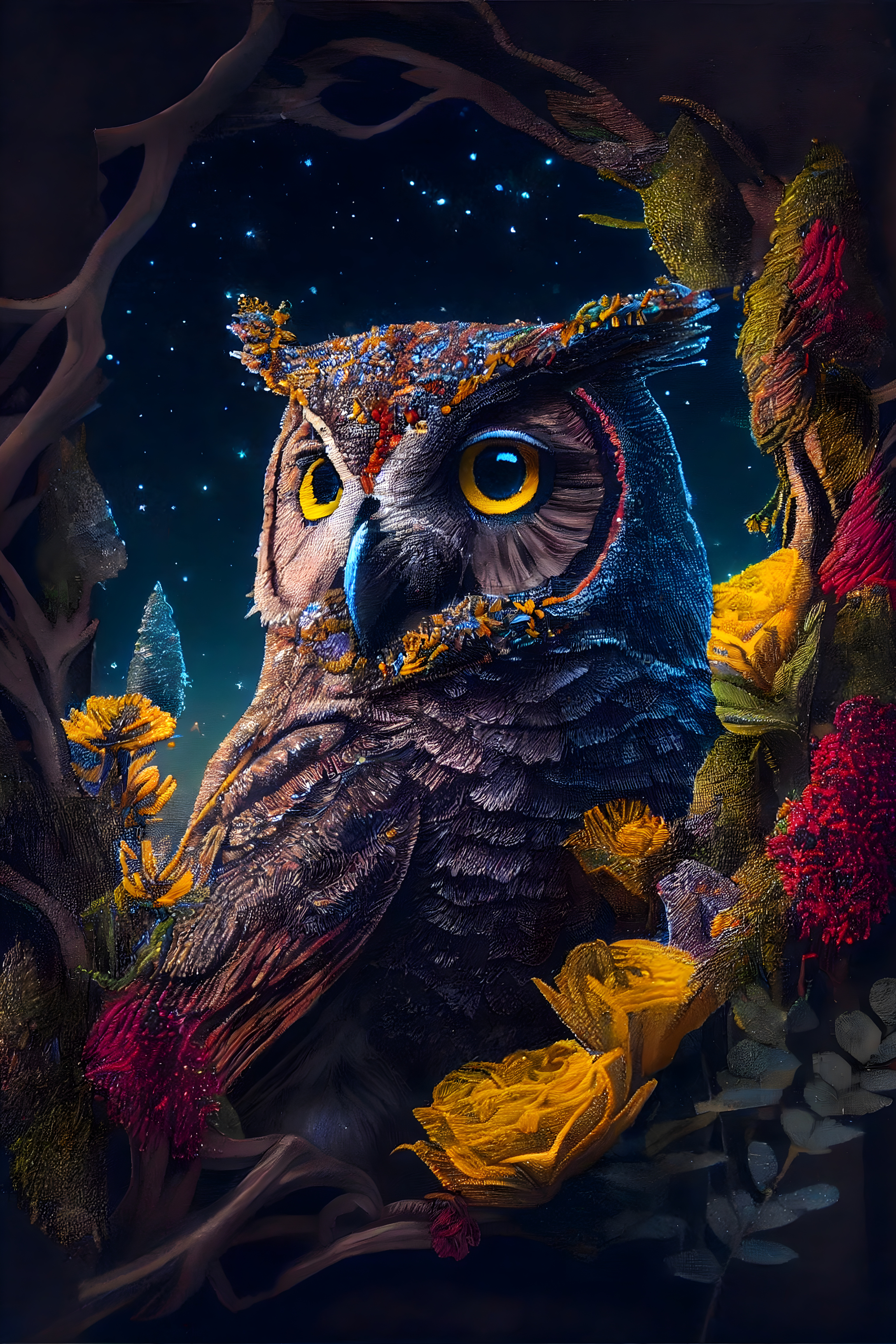 Silent Sentinel: The Majestic Owl Wall Art