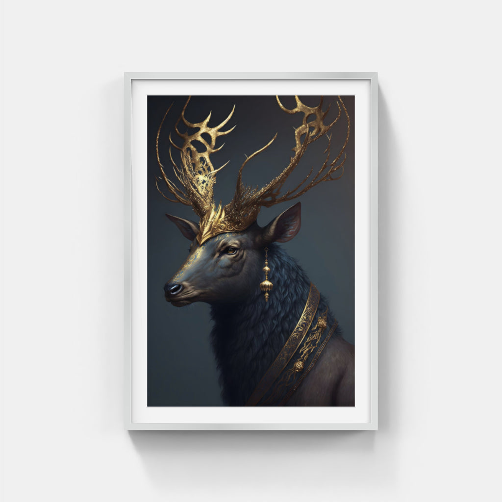 Golden Gazelle: Horns Aglow Wall Art