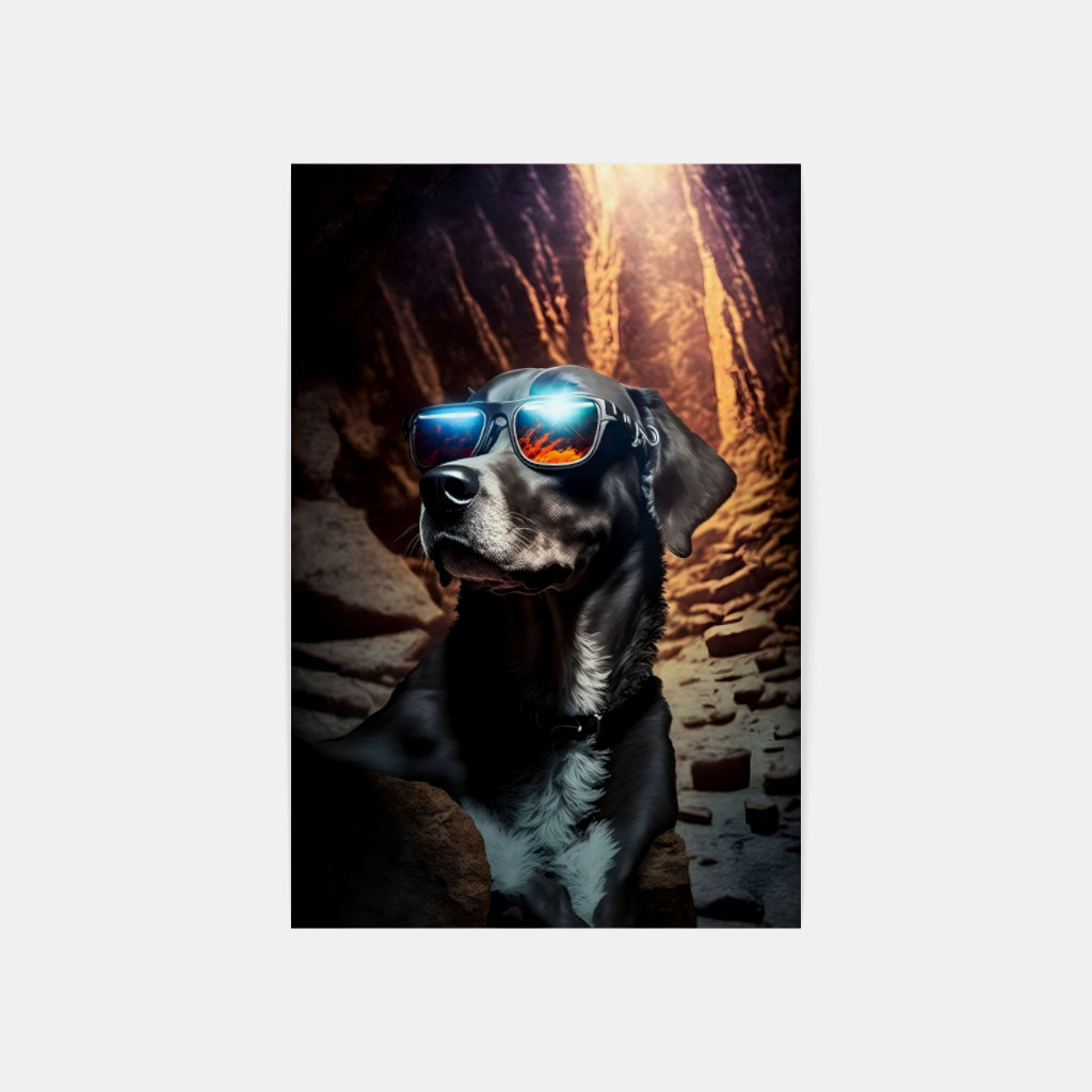 Shades of Adventure: Dog in Canyon Wall Art