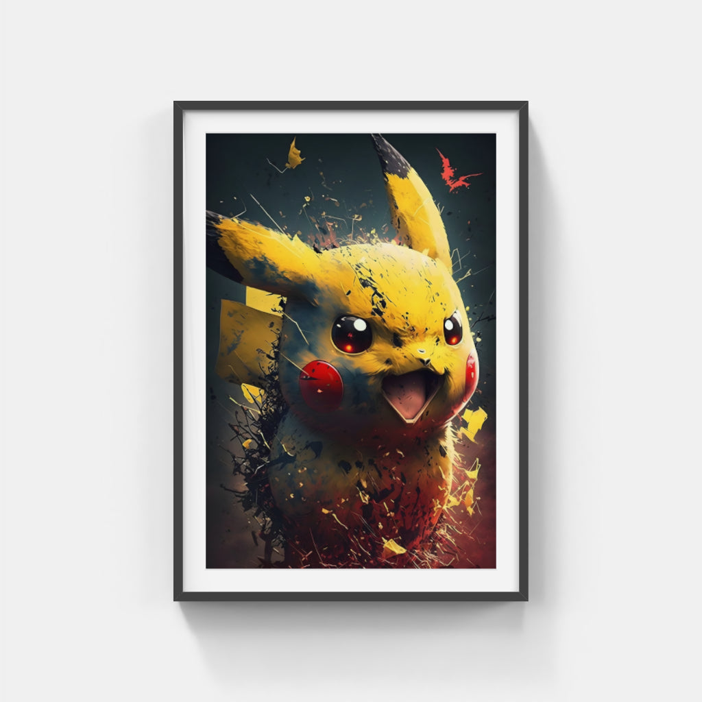 Electrifying Charm: Pikachu’s Playful Spark Wall Art